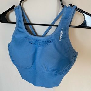 GYMSHARK Energy Seamless Cropped Top - Blue